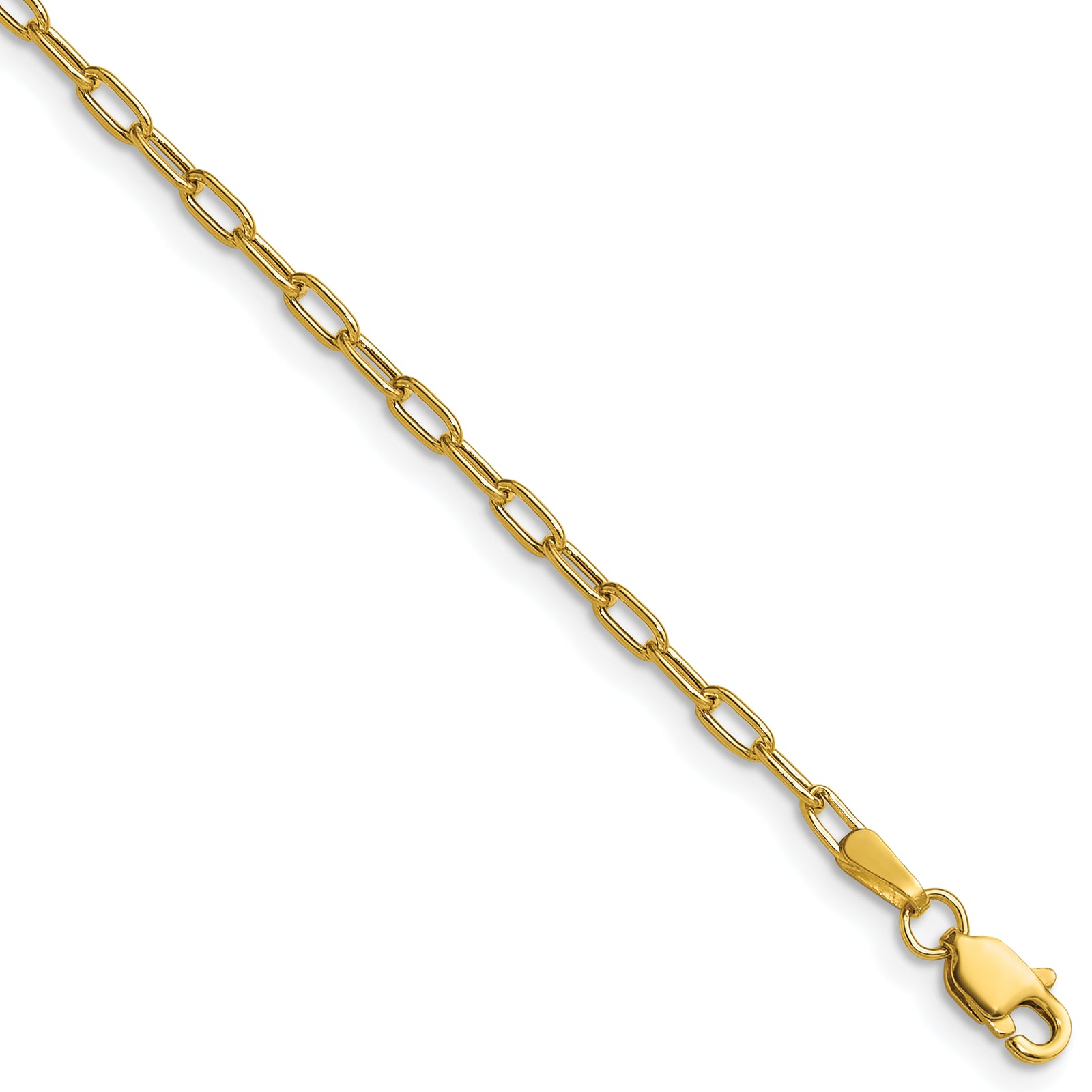 14k 2.2mm Semi-Solid Beveled Paperclip Chain