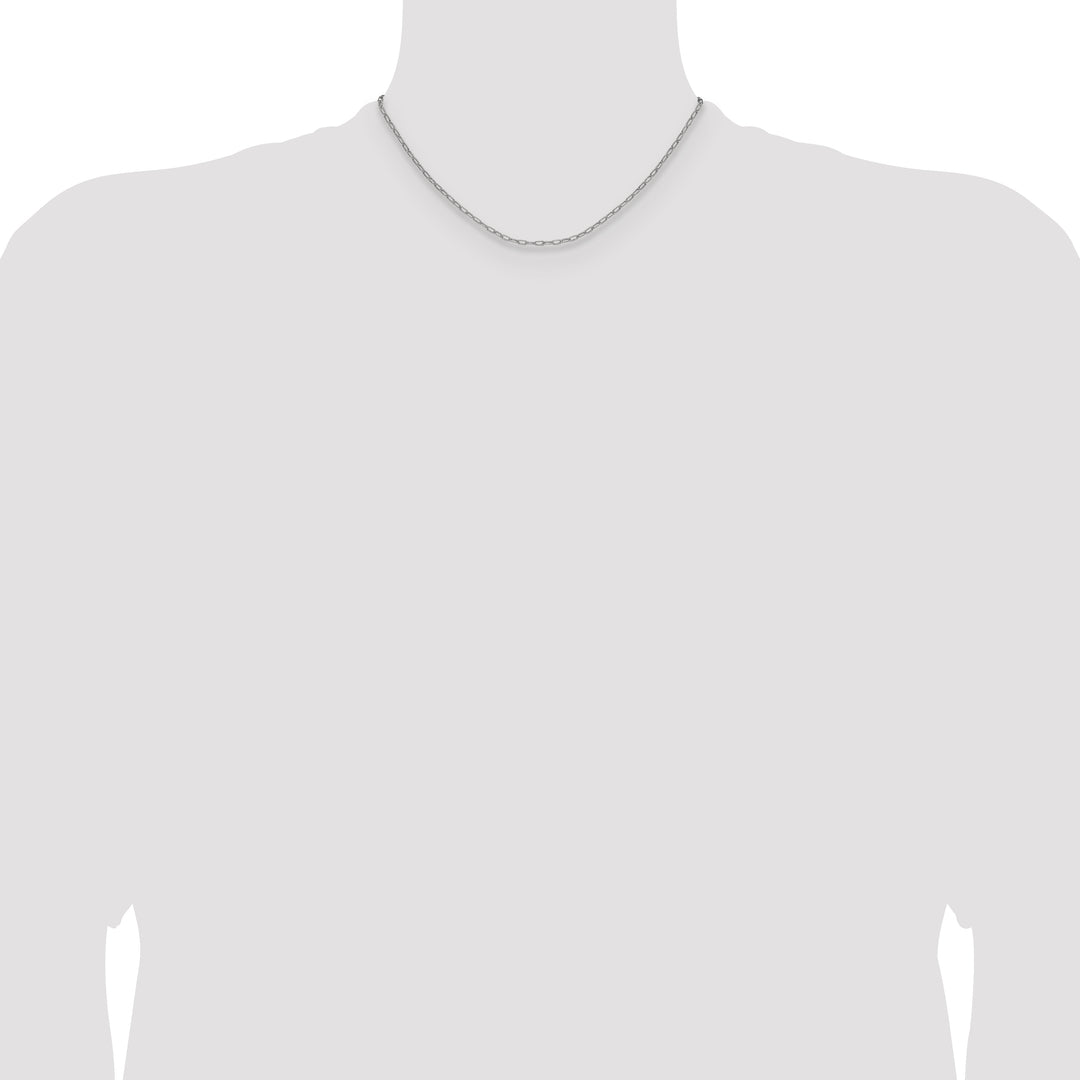 14k White Gold 2.2mm Semi-Solid Beveled Paperclip Chain
