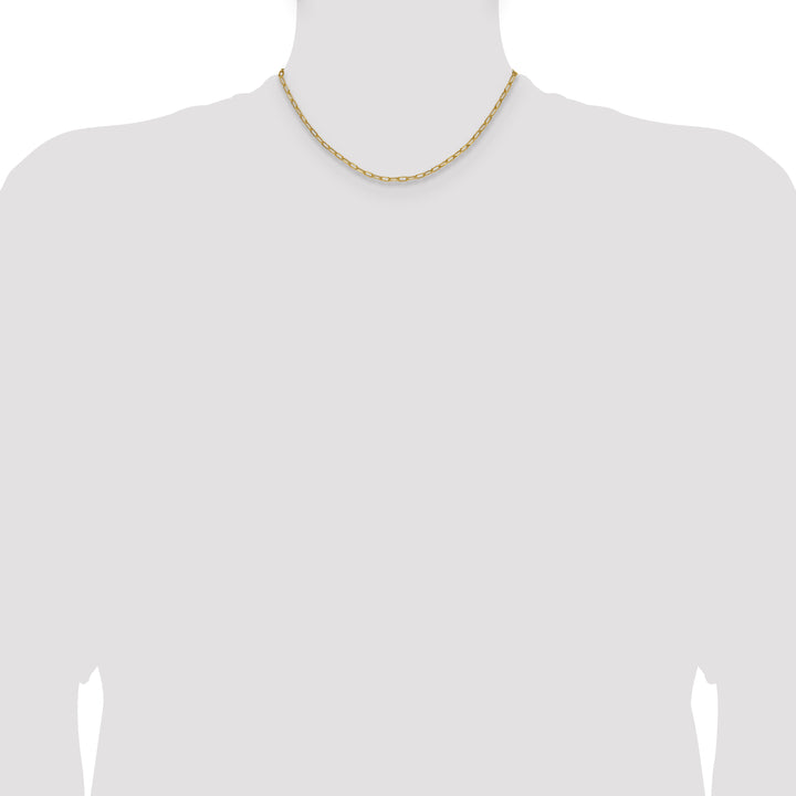 14k 3.0mm Semi-Solid Beveled Paperclip Chain