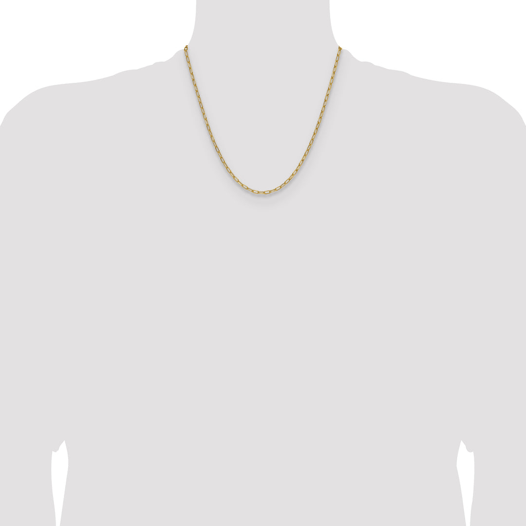14k 3.0mm Semi-Solid Beveled Paperclip Chain