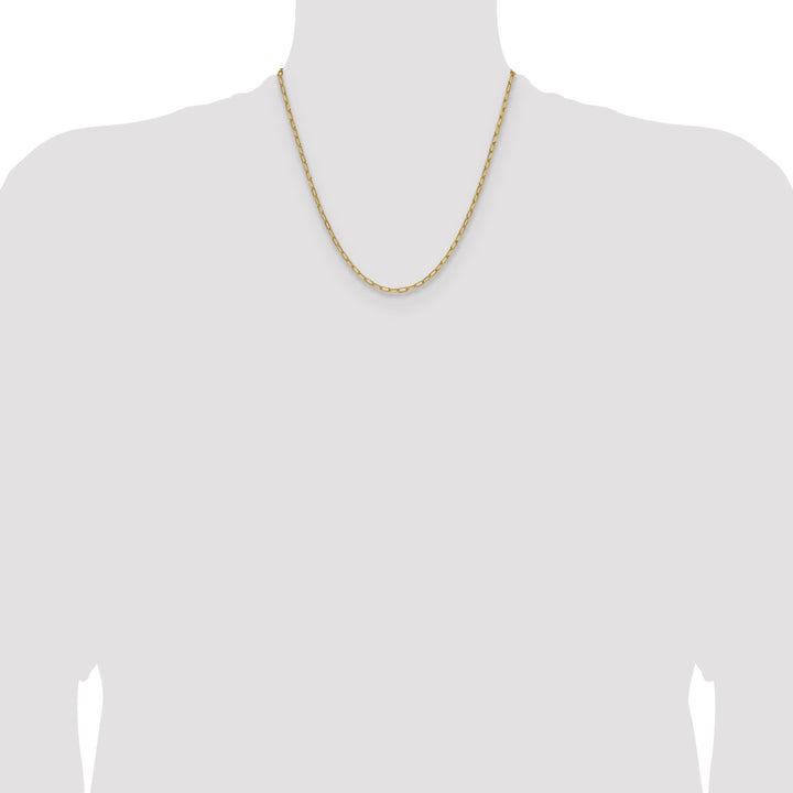14k 3.0mm Semi-Solid Beveled Paperclip Chain