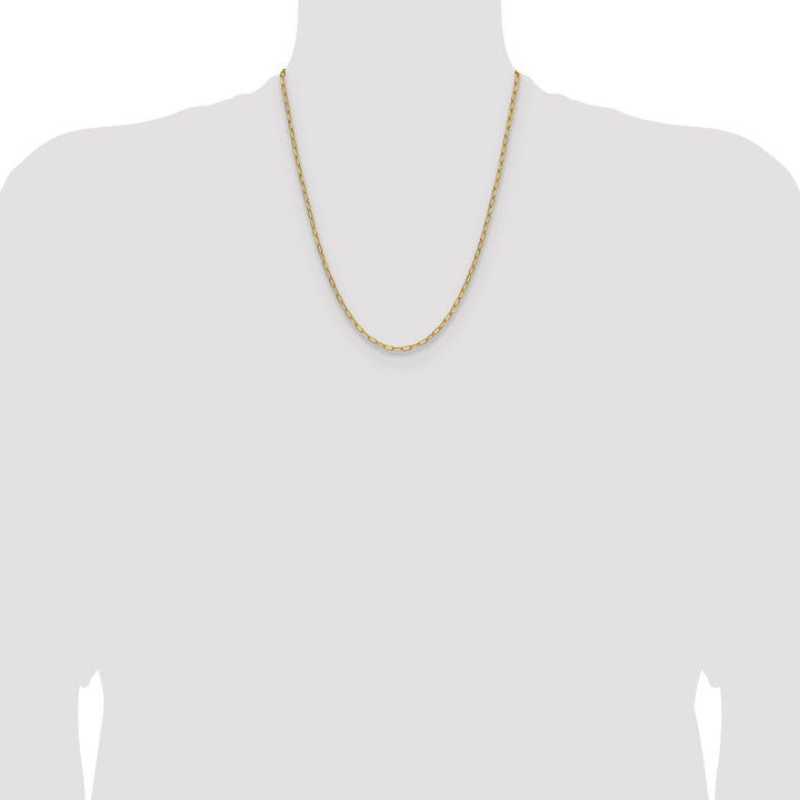 14k 3.0mm Semi-Solid Beveled Paperclip Chain