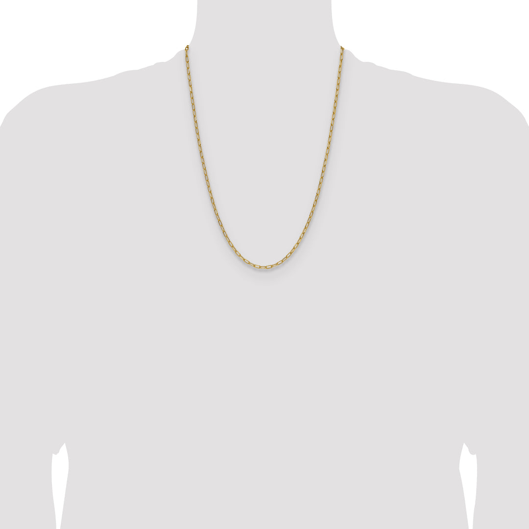 14k 3.0mm Semi-Solid Beveled Paperclip Chain