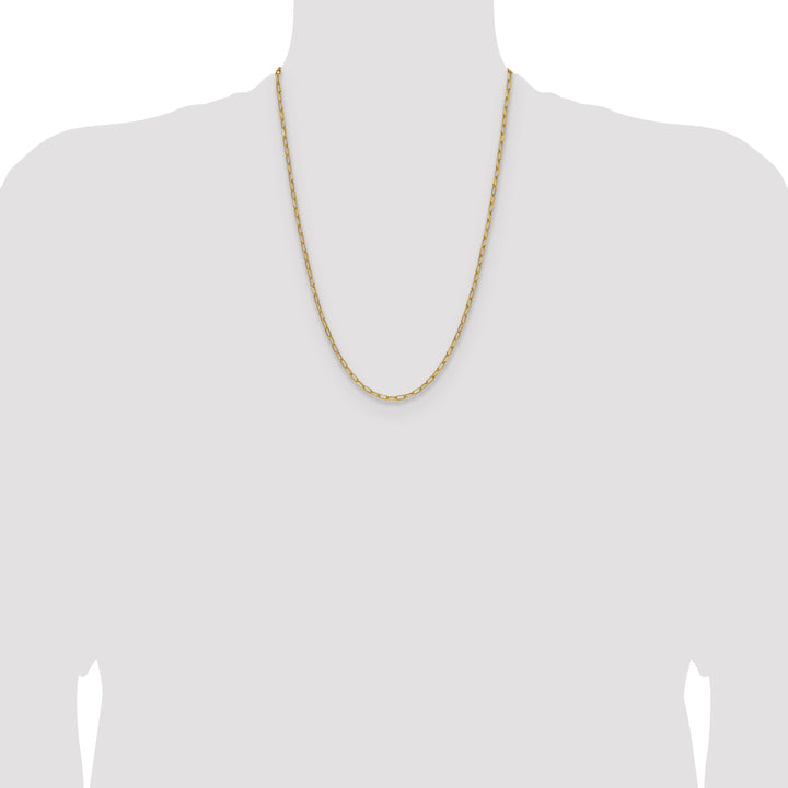 14k 3.0mm Semi-Solid Beveled Paperclip Chain
