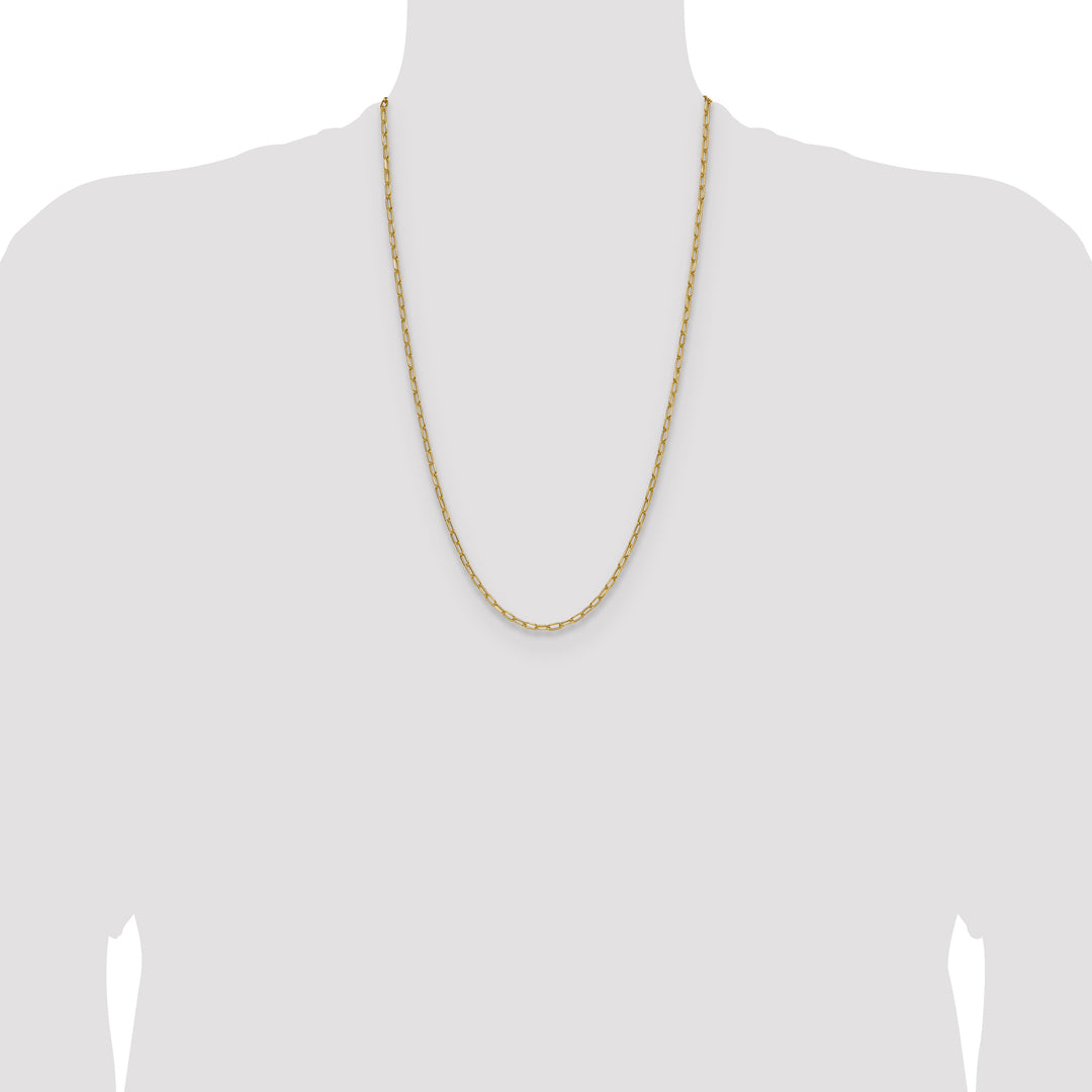 14k 3.0mm Semi-Solid Beveled Paperclip Chain