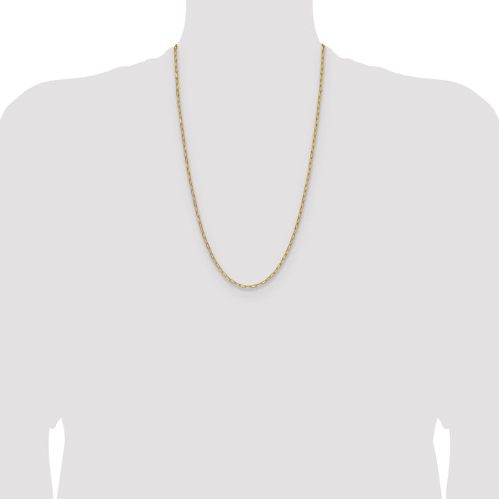 14k 3.0mm Semi-Solid Beveled Paperclip Chain