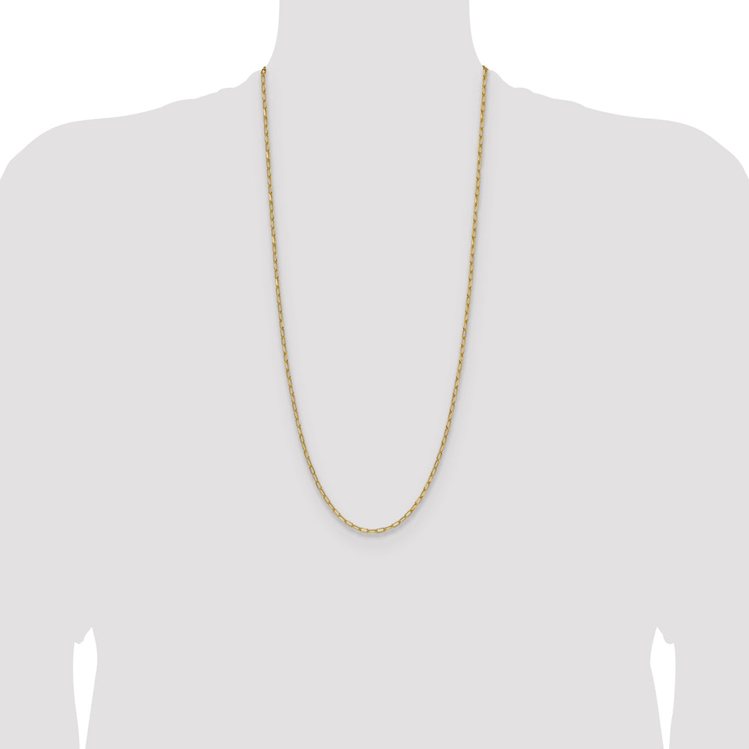 14k 3.0mm Semi-Solid Beveled Paperclip Chain