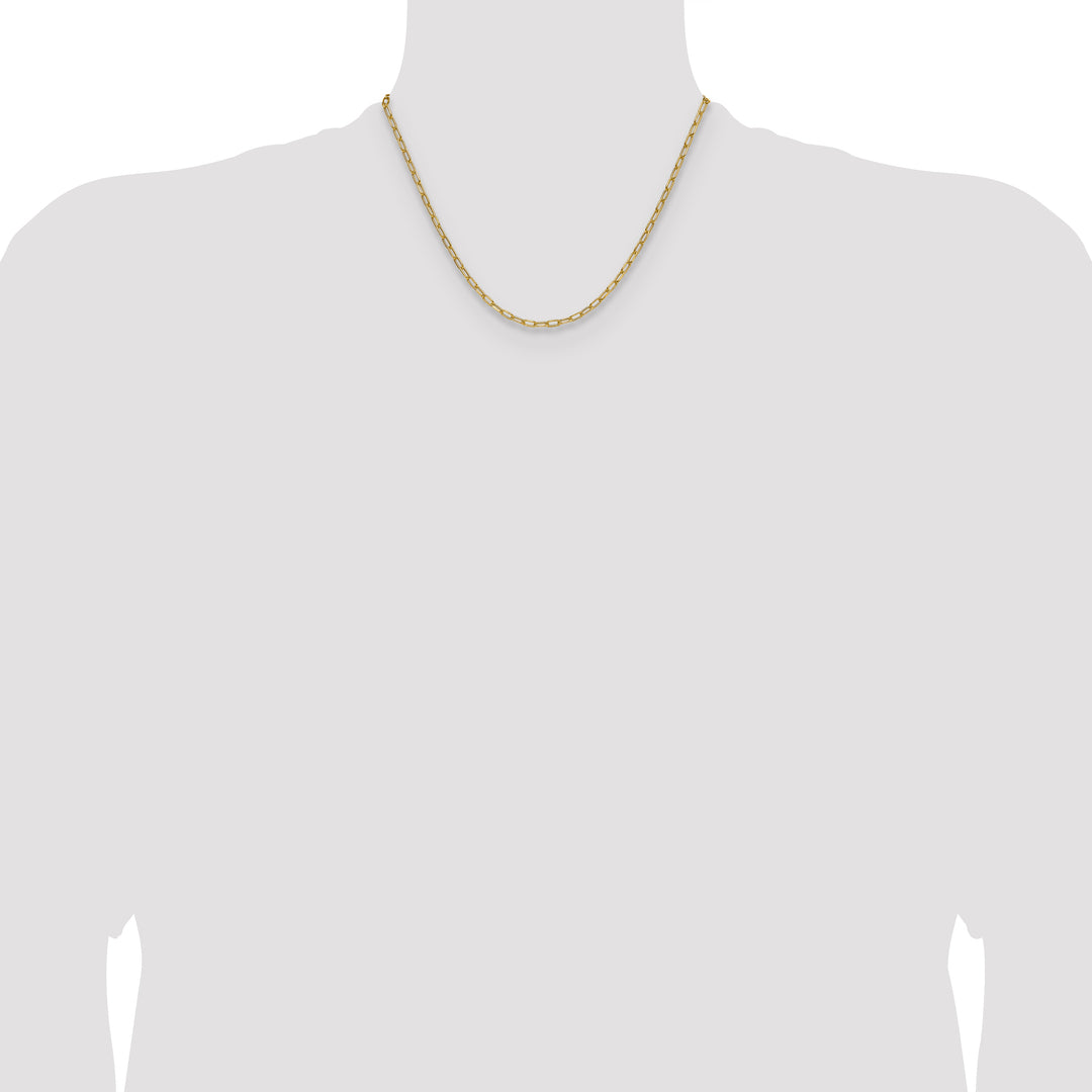 14k 3.0mm Semi-Solid Beveled Paperclip Chain