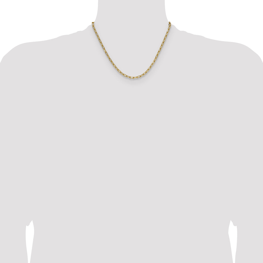 14k 3.7mm Semi-Solid Beveled Paperclip Chain