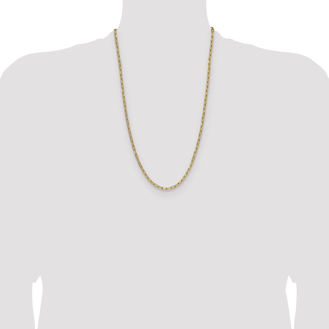 14k 3.7mm Semi-Solid Beveled Paperclip Chain