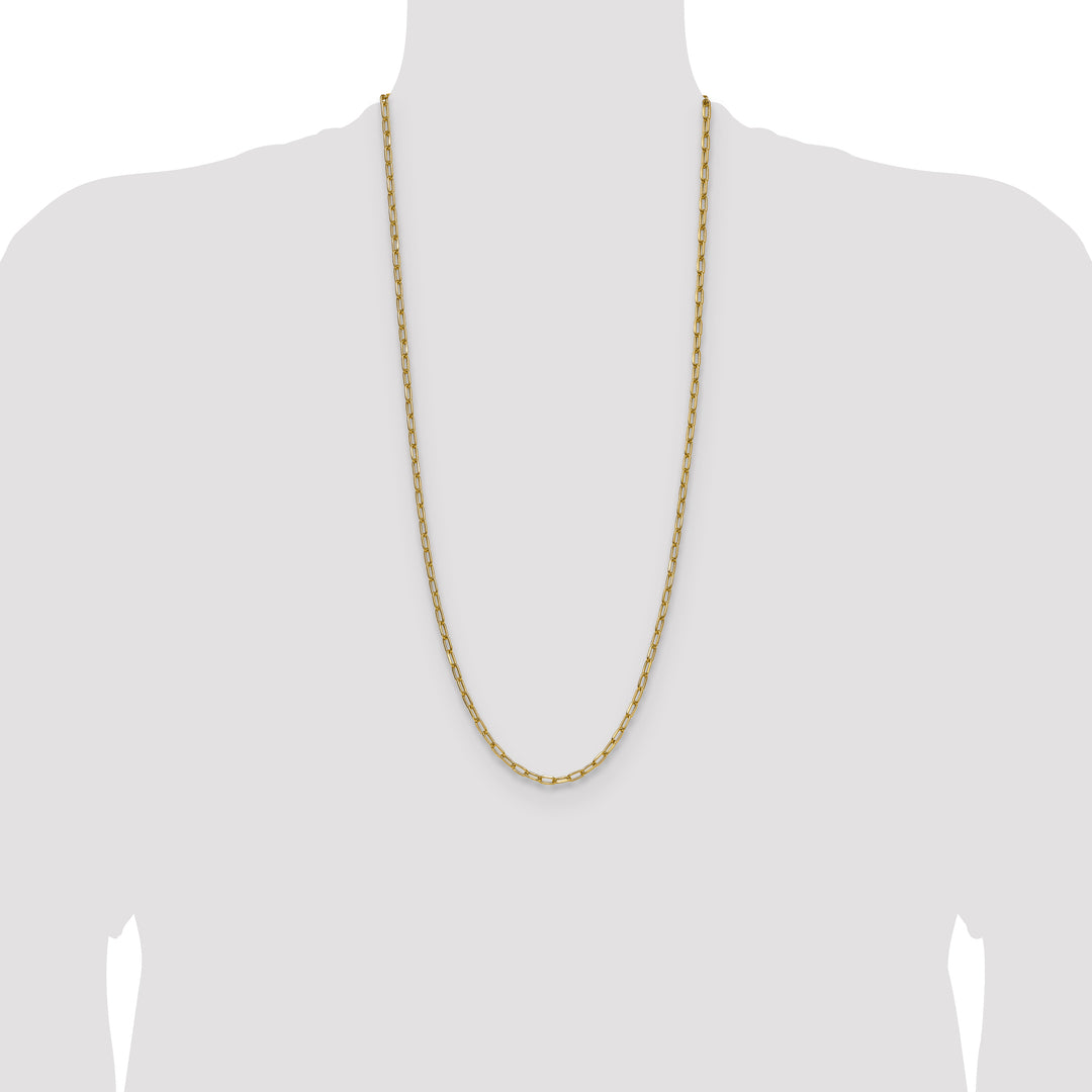 14k 3.7mm Semi-Solid Beveled Paperclip Chain