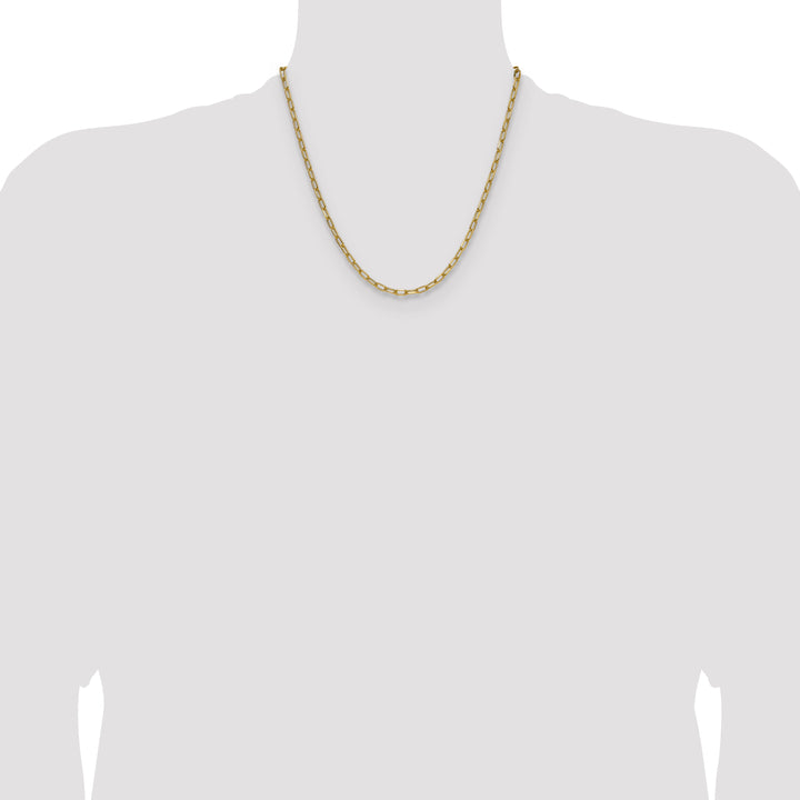 14k 3.7mm Semi-Solid Beveled Paperclip Chain