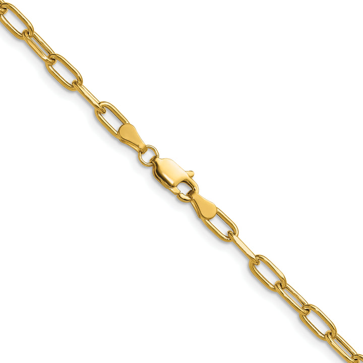 14k 3.7mm Semi-Solid Beveled Paperclip Chain