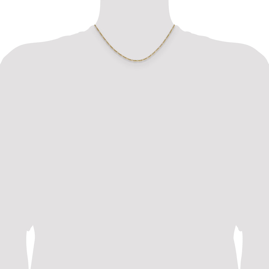 14k 1.9mm Semi-Solid Figaro Chain