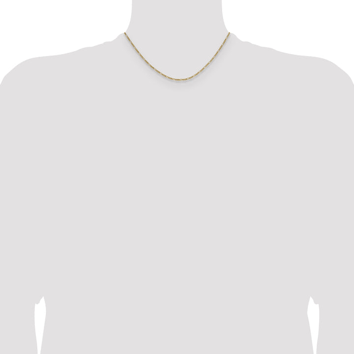 14k 1.9mm Semi-Solid Figaro Chain