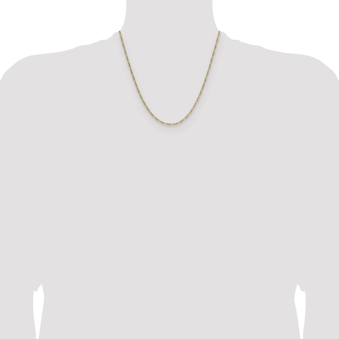 14k 1.9mm Semi-Solid Figaro Chain