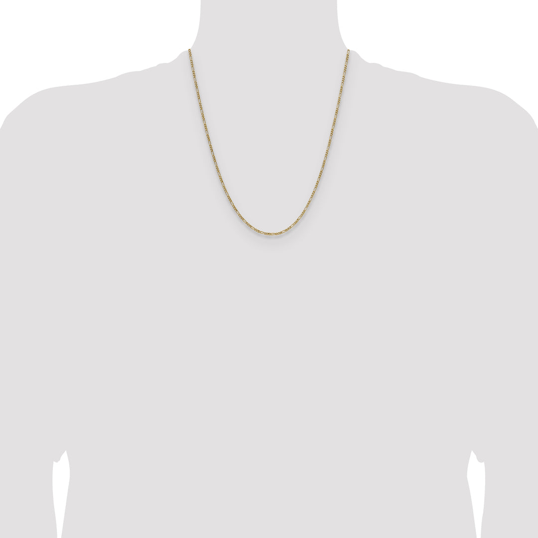 14k 1.9mm Semi-Solid Figaro Chain