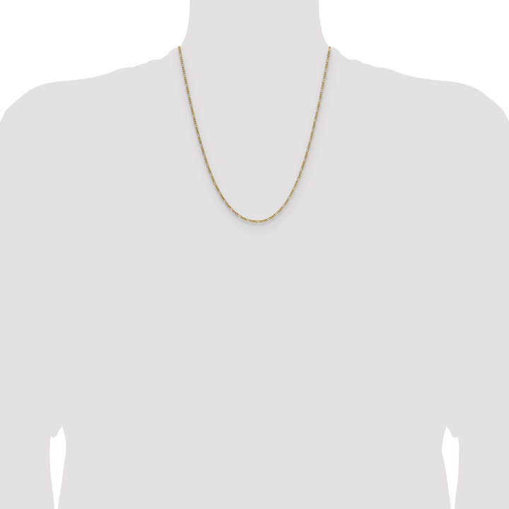 14k 1.9mm Semi-Solid Figaro Chain
