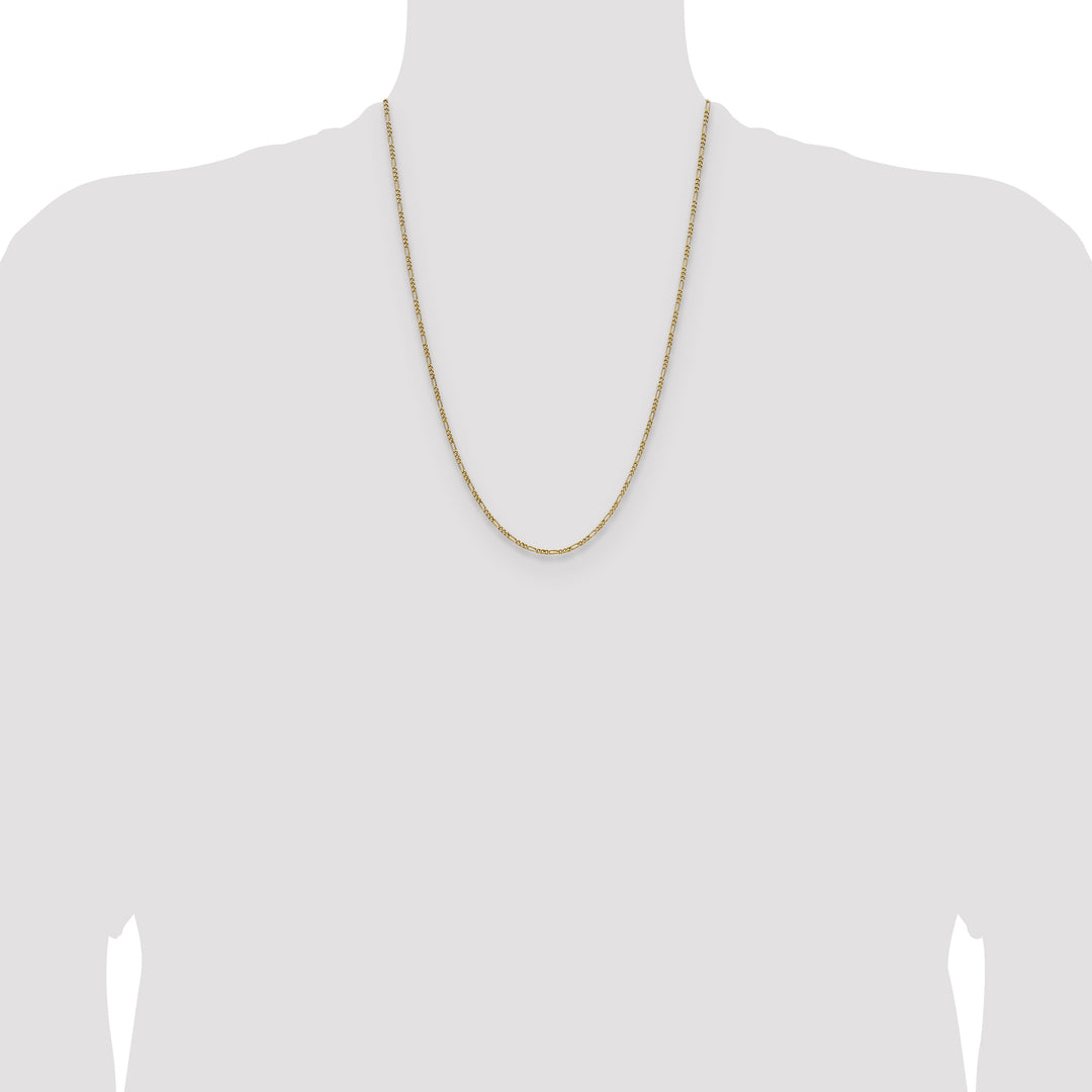 14k 1.9mm Semi-Solid Figaro Chain