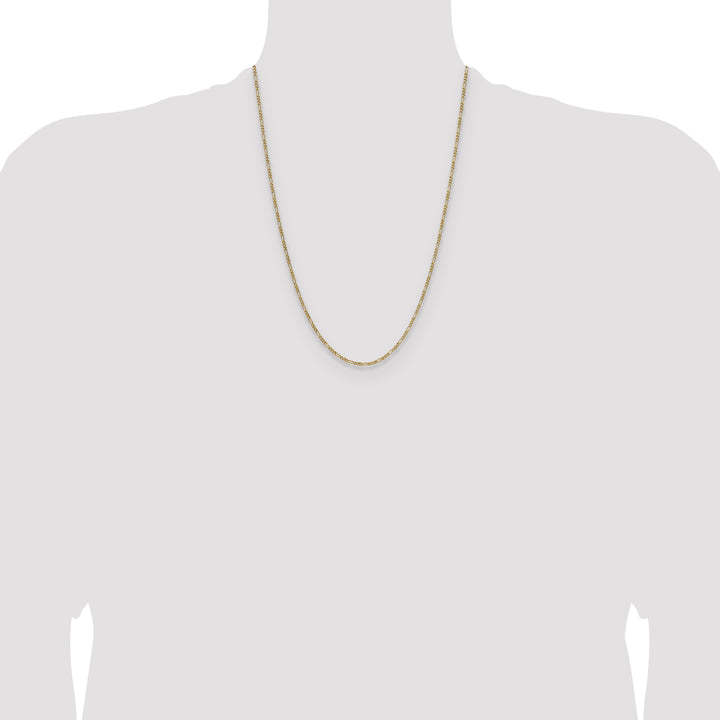 14k 1.9mm Semi-Solid Figaro Chain