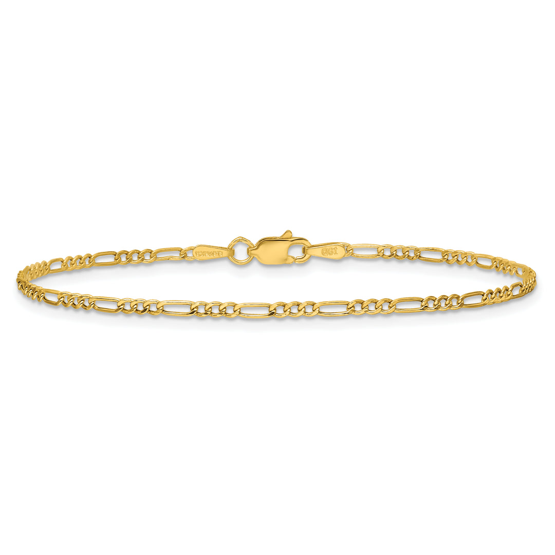 14k 1.9mm Semi-Solid Figaro Chain