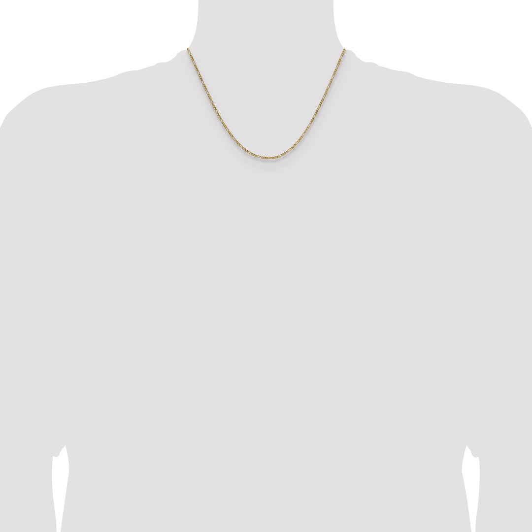14k 1.9mm Semi-Solid Figaro Chain