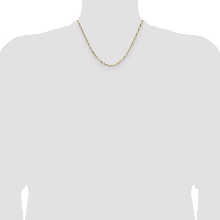 14k 1.9mm Semi-Solid Figaro Chain