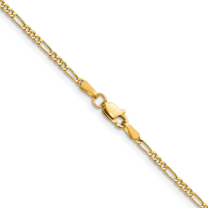 14k 1.9mm Semi-Solid Figaro Chain