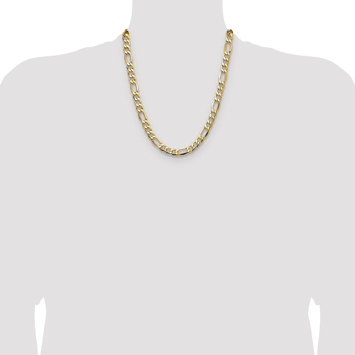 14k 9.4mm Semi-Solid Figaro Chain