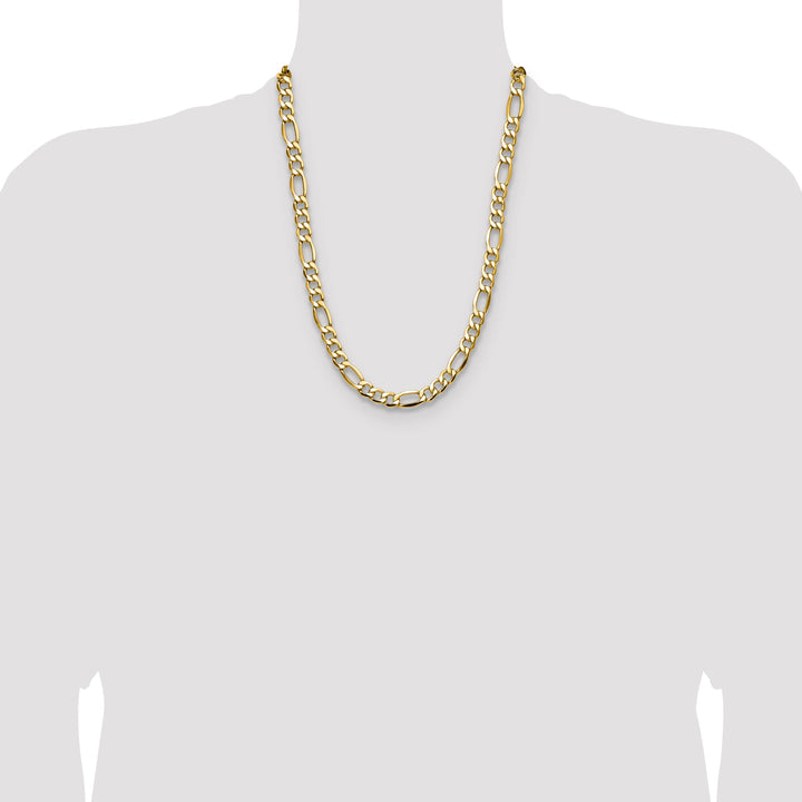 14k 9.4mm Semi-Solid Figaro Chain
