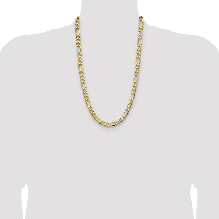 14k 9.4mm Semi-Solid Figaro Chain