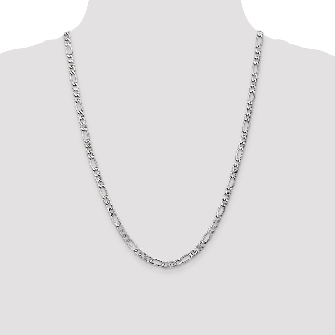 14k White Gold 5.75mm Semi-Solid Figaro Chain