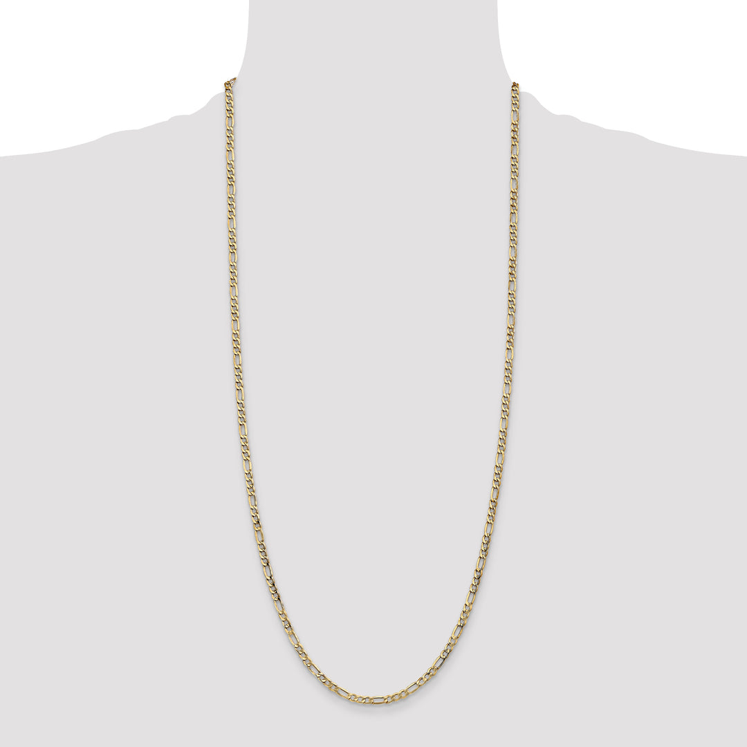 14k 3.5mm Semi-Solid Figaro Chain
