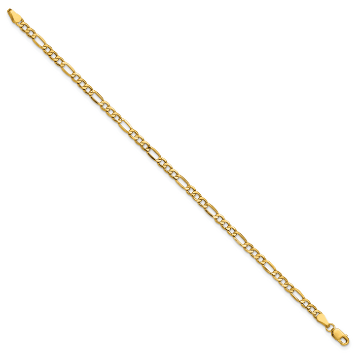 14k 3.5mm Semi-Solid Figaro Chain Anklet