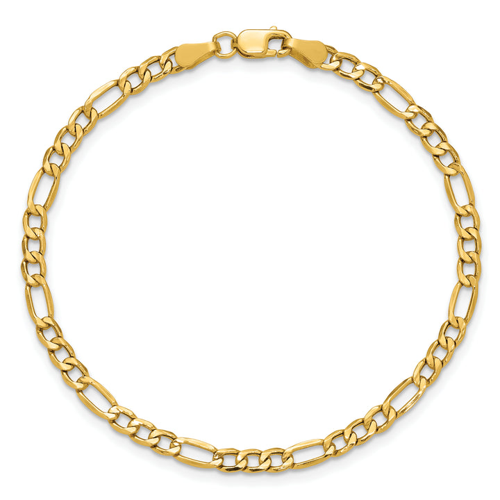 14k 3.5mm Semi-Solid Figaro Chain Anklet