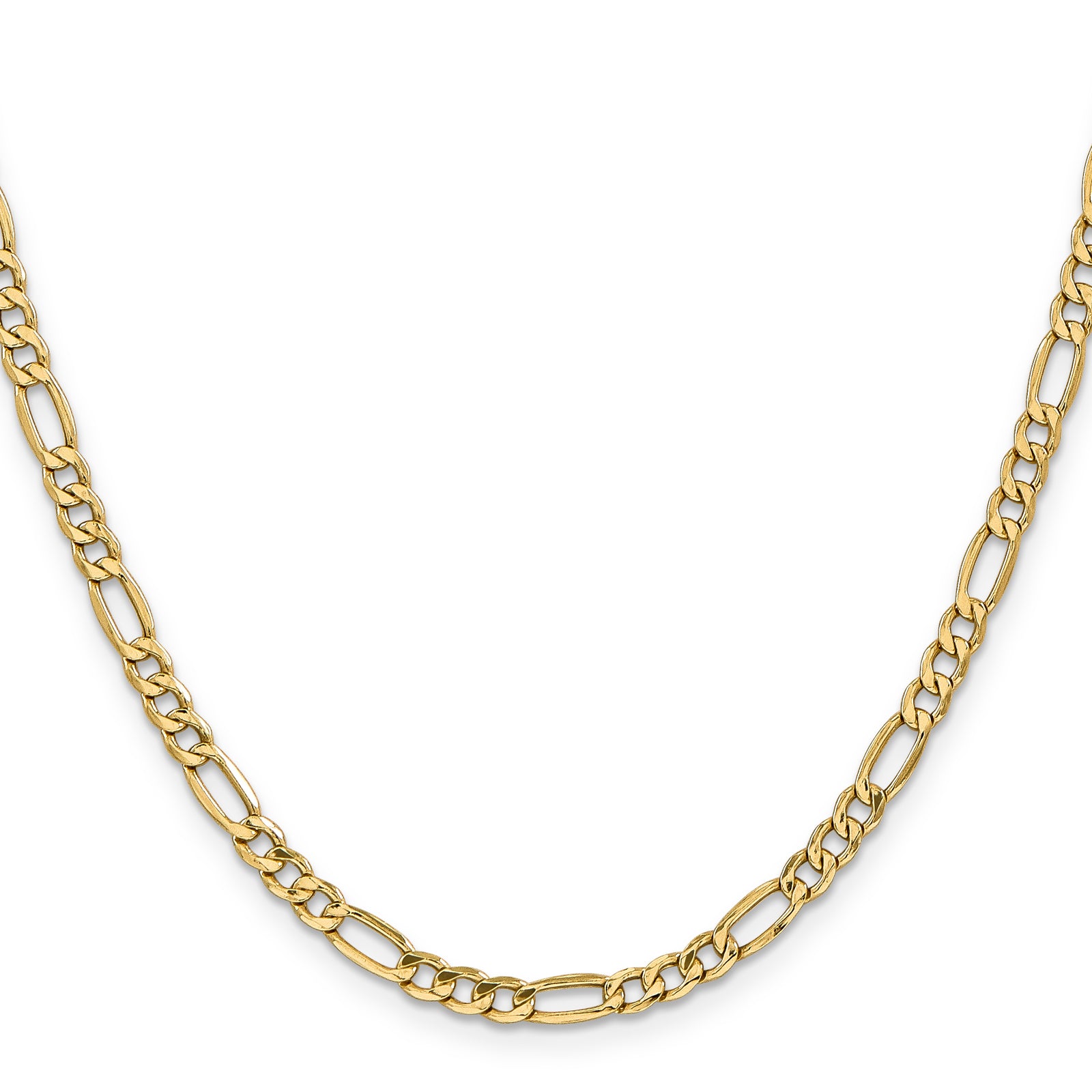 14k 4.2mm Semi-Solid Figaro Chain