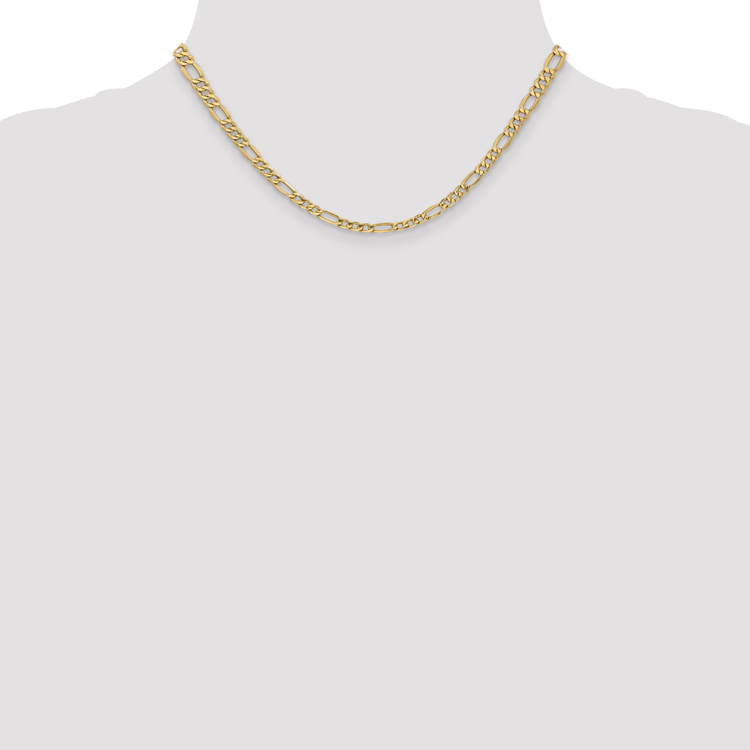 14k 4.2mm Semi-Solid Figaro Chain
