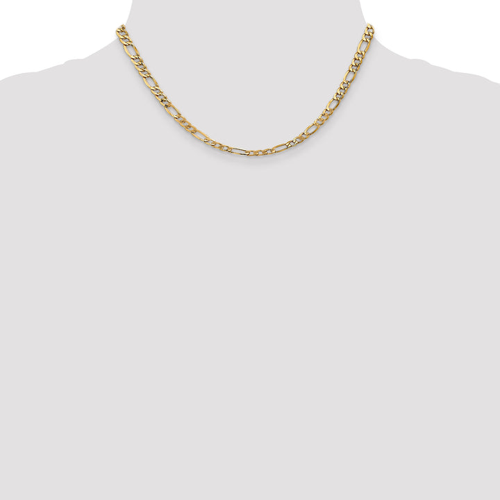 14k 5.75mm Semi-Solid Figaro Chain