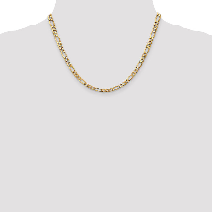 14k 5.75mm Semi-Solid Figaro Chain