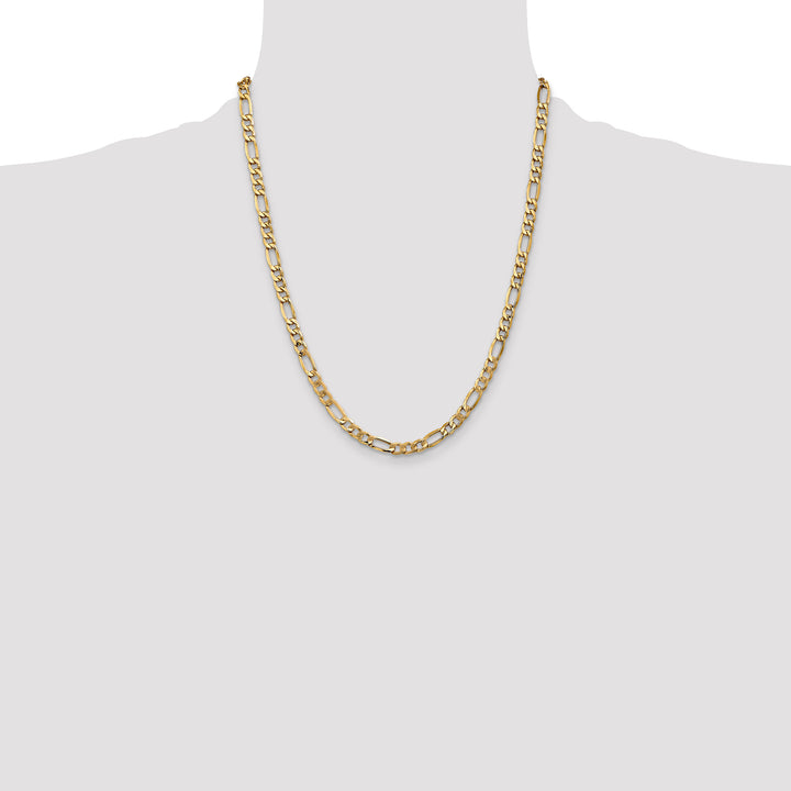 14k 5.75mm Semi-Solid Figaro Chain