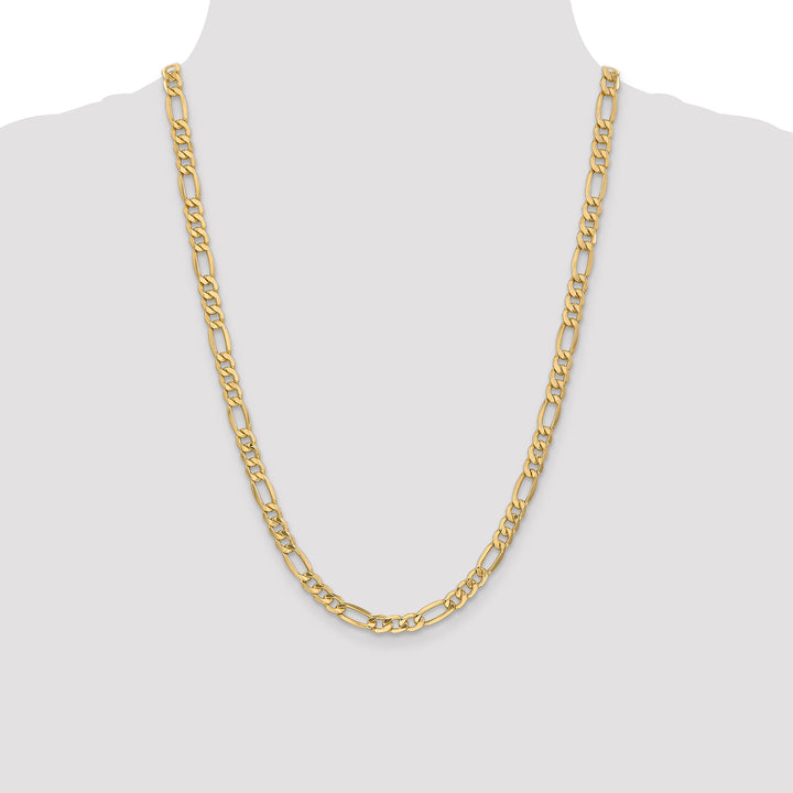 14k 6.25mm Semi-Solid Figaro Chain