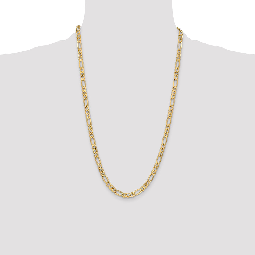 14k 6.25mm Semi-Solid Figaro Chain