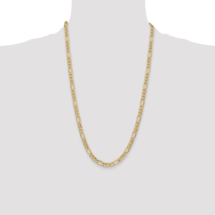14k 6.25mm Semi-Solid Figaro Chain