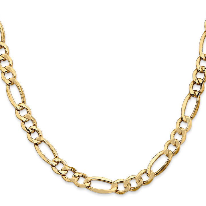 14k 7.3mm Semi-Solid Figaro Chain