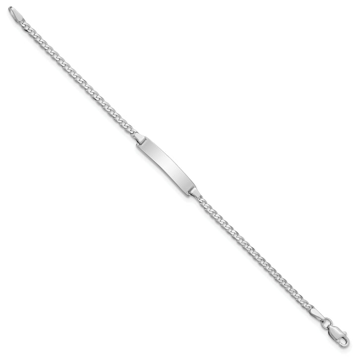14k WG Flat Curb Link ID Bracelet