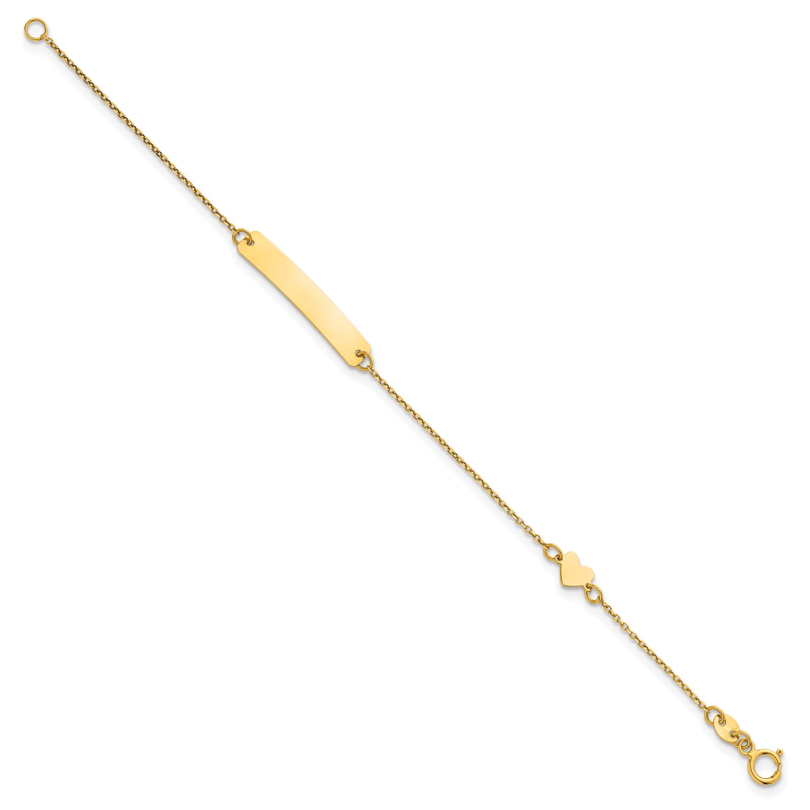 14k Polished Heart Childrens ID Bracelet