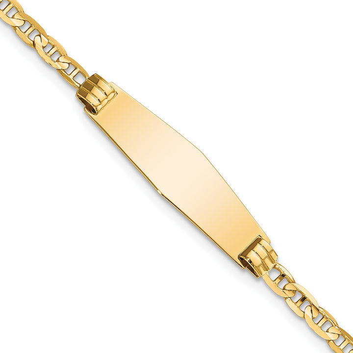 14k Childrens Soft Diamond Shape Anchor Link ID Bracelet