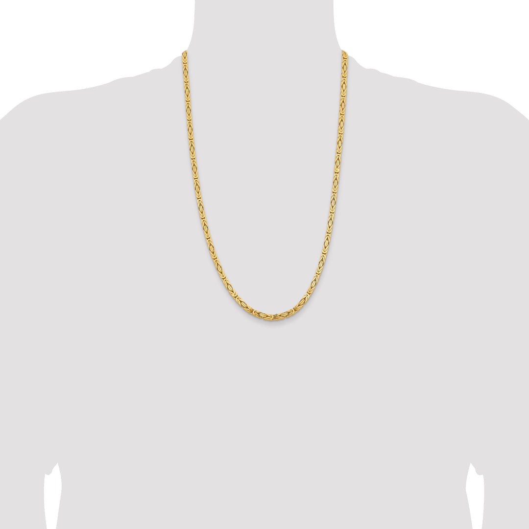14k 4mm Byzantine Chain