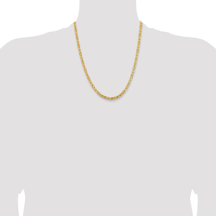 14k 4mm Byzantine Chain