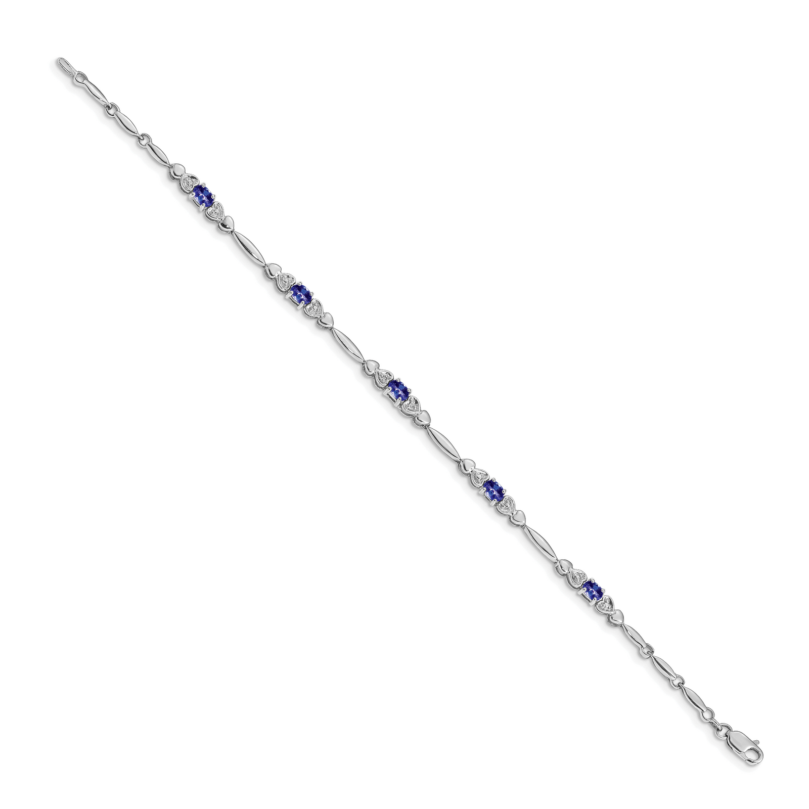 14k White Gold Diamond and Tanzanite Bracelet